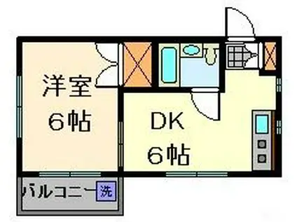 シェトワ竜田(1DK/3階)の間取り写真