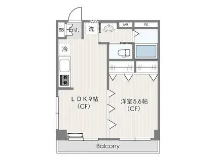 ハイツ小いけ(1LDK/1階)の間取り写真