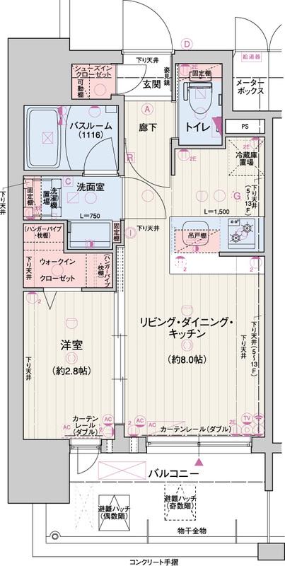 レオンコンフォート十三(1LDK/3階)の間取り写真