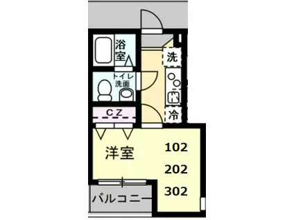 FORTUNA YOKOHAMA(1K/1階)の間取り写真