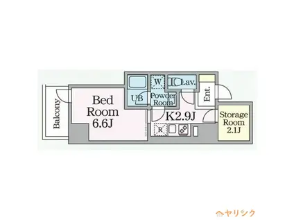 E-CITY大須(1SK/10階)の間取り写真