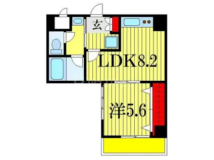 ポントロワ船橋(1LDK/9階)の間取り写真