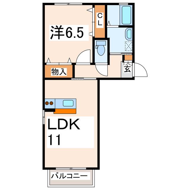 エムサイドヒルズ(1LDK/2階)の間取り写真
