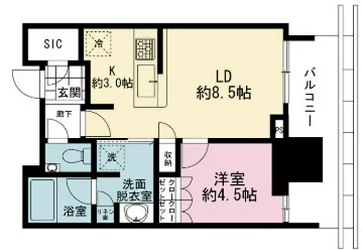 ブランズタワー芝浦 15階階 間取り