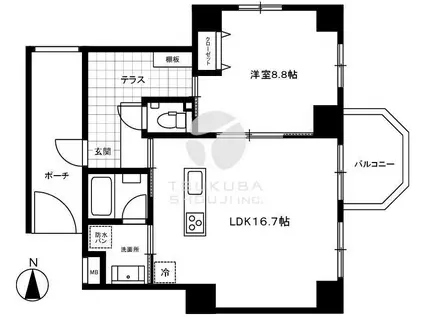 モンテヴェルデ神楽坂弐番館(1LDK/3階)の間取り写真