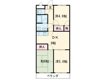 ア・ラ・モード 21(3DK/4階)の間取り写真