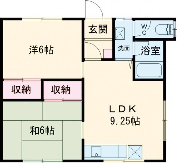 マイハイツ(2LDK/2階)の間取り写真