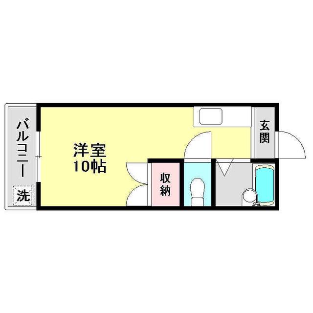 クレイン(ワンルーム/2階)の間取り写真