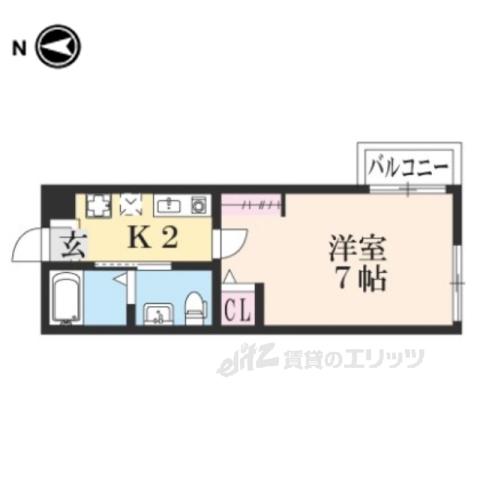 サンクトスコート京都駅北(1K/3階)の間取り写真