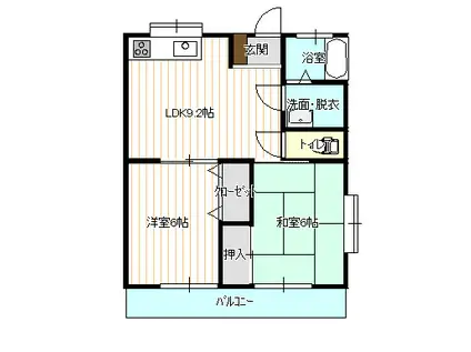 カーディナル(2LDK/2階)の間取り写真
