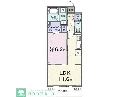 フィオーレ(1LDK/3階)の間取り写真