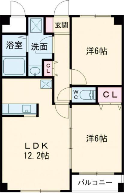 フレンディオ30(2LDK/3階)の間取り写真
