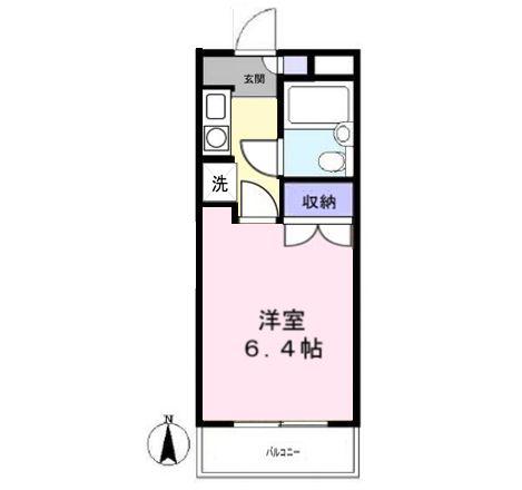 マインズ大和(1K/1階)の間取り写真