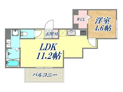 アンベリール(1LDK/3階)の間取り写真