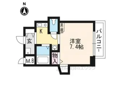 KDXレジデンス西院(1K/7階)の間取り写真