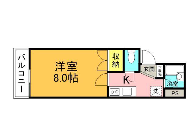 コーポラスみゆき(1K/2階)の間取り写真