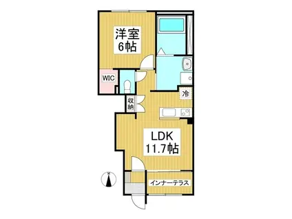 サンマルコ上田 B棟(1LDK/1階)の間取り写真