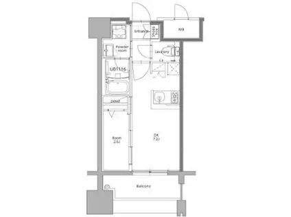 エンクレスト博多STYLE(1DK/8階)の間取り写真