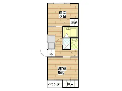 メゾンハイネス(2K/1階)の間取り写真