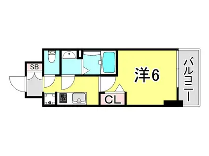 プレサンス兵庫駅前(1K/10階)の間取り写真