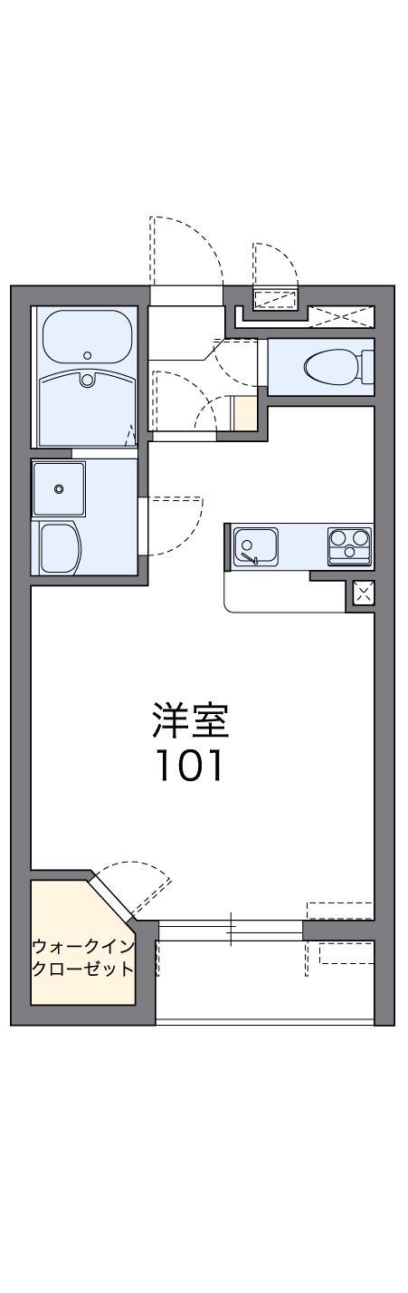 レオネクスト篠山おかのA(1K/2階)の間取り写真
