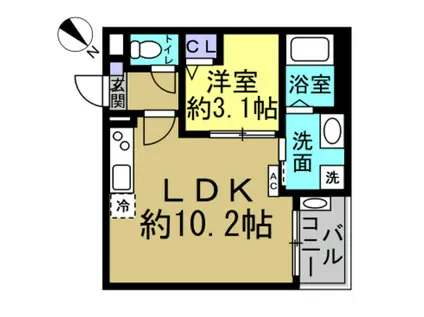 JACK YAWATA III(1LDK/1階)の間取り写真