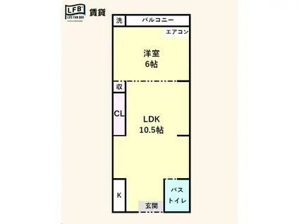 グリーンハイツ(1LDK/2階)の間取り写真