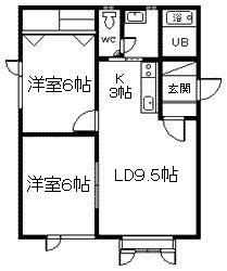 MS・LIEBREIZ(2LDK/1階)の間取り写真