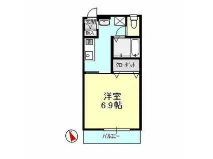 フォレスト住吉B(1K/2階)の間取り写真