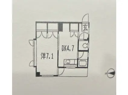 コーポ森(1K/3階)の間取り写真