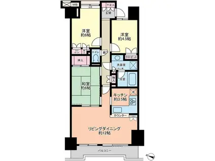 アールヴェール文京白山(3LDK/15階)の間取り写真
