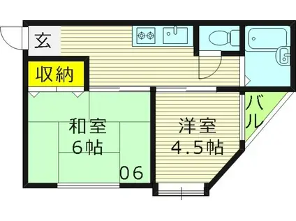 コーポはにわ毛馬(2DK/4階)の間取り写真