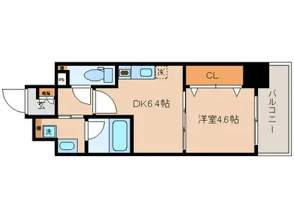 アルデール兵庫(1DK/2階)の間取り写真