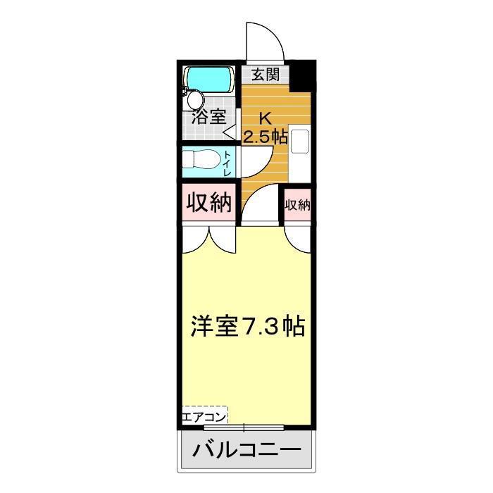 マリンコーポワイケイ(1K/4階)の間取り写真