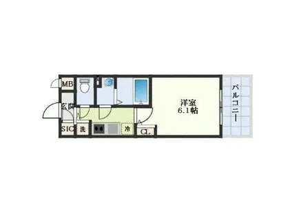 エスリード大阪平野プライム(1K/6階)の間取り写真