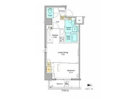 プラウドフラット本所吾妻橋(1LDK/3階)の間取り写真