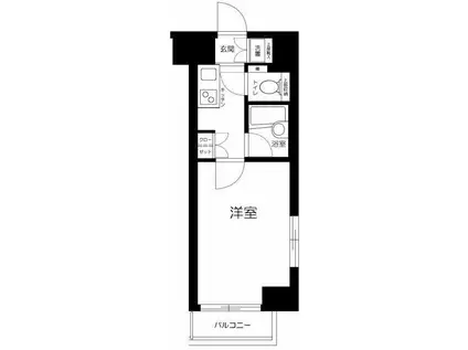 ルーブル西早稲田(1K/2階)の間取り写真