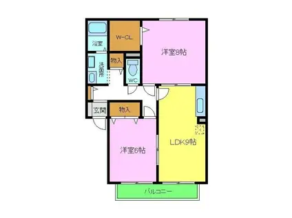 ガーデンハウス明正B(2DK/1階)の間取り写真