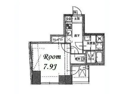 エスレジデンス日本橋浜町(1K/3階)の間取り写真