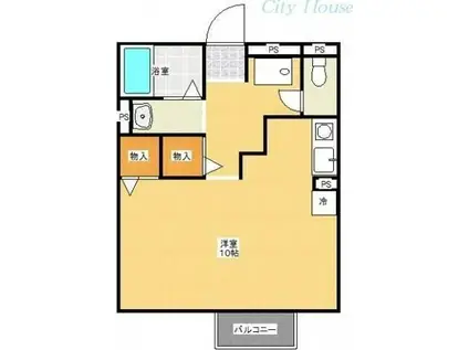 カーサベルデ(ワンルーム/1階)の間取り写真