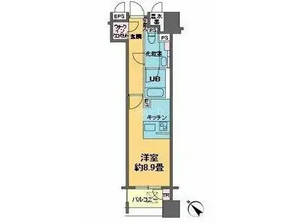 カスタリア銀座III(ワンルーム/7階)の間取り写真