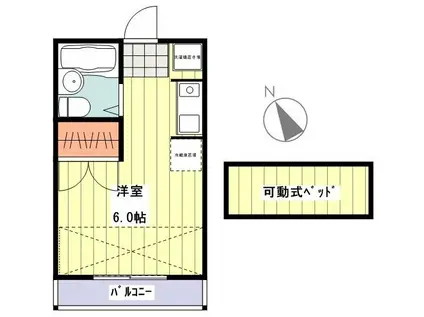 リトルブーケ久我山(ワンルーム/2階)の間取り写真