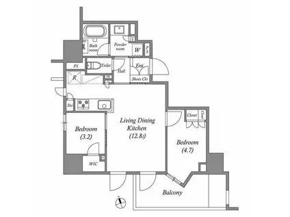 NIDO南千住(2LDK/9階)の間取り写真