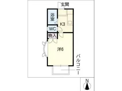 コーポラス・ソーシャル(1K/1階)の間取り写真