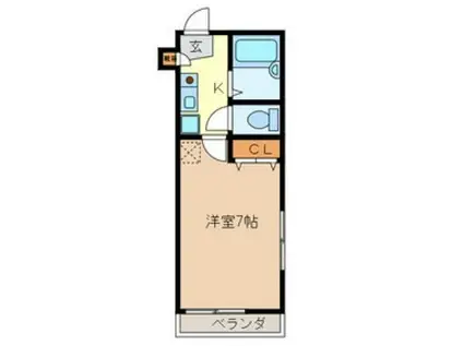 エンジェル(1K/2階)の間取り写真