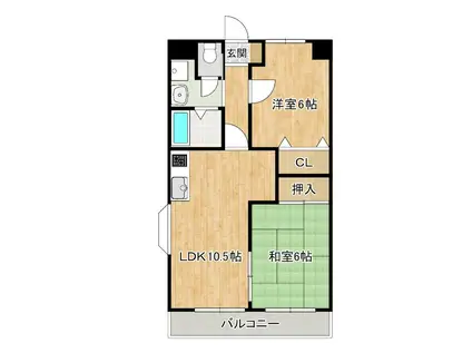 エスポワールASAHI(2LDK/5階)の間取り写真