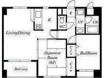 陽光大森マンション(2LDK/3階)の間取り写真
