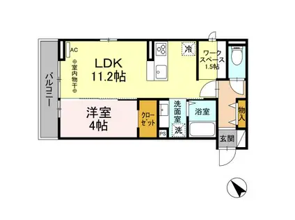 GRAN CIEL(1LDK/2階)の間取り写真