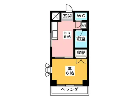 府中サンハイツ(1DK/2階)の間取り写真