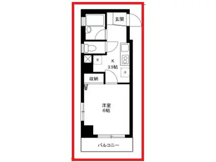 エクルーズ(1K/2階)の間取り写真